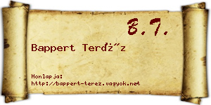 Bappert Teréz névjegykártya